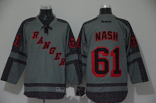 Rangers #61 Rick Nash Charcoal Cross Check Fashion Stitched NHL Jersey