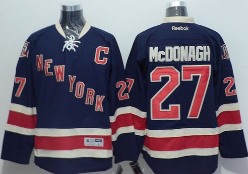 Rangers #27 Ryan McDonagh Navy Blue Stitched NHL Jersey