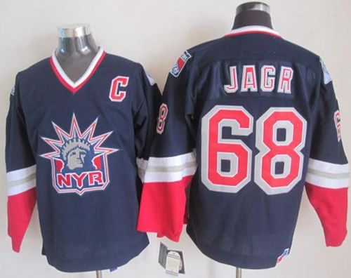 Rangers #68 Jaromir Jagr Navy Blue CCM Statue of Liberty Stitched NHL Jersey