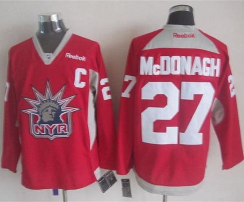 Rangers #27 Ryan McDonagh Red Statue of Liberty Practice Stitched NHL Jersey