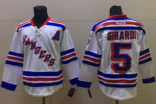 Rangers #5 Dan Girardi White Stitched NHL Jersey