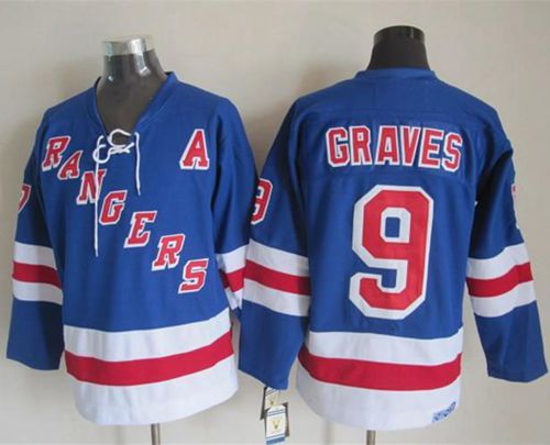 Rangers #9 Adam Graves Light Blue CCM Throwback Stitched NHL Jersey