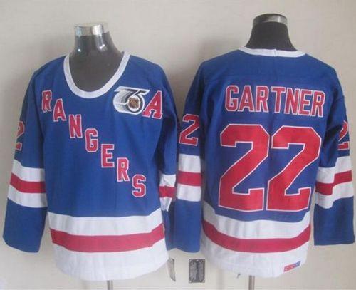Rangers #22 Mike Gartner Blue CCM 75TH Stitched NHL Jersey