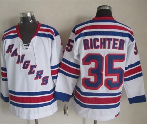 Rangers #35 Mike Richter White CCM Throwback Stitched NHL Jersey