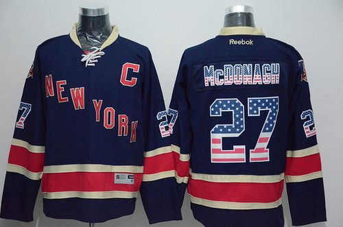 Rangers #27 Ryan McDonagh Navy Blue USA Flag Fashion Stitched NHL Jersey