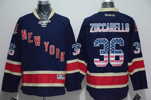 Rangers #36 Mats Zuccarello Navy Blue USA Flag Fashion Stitched NHL Jersey