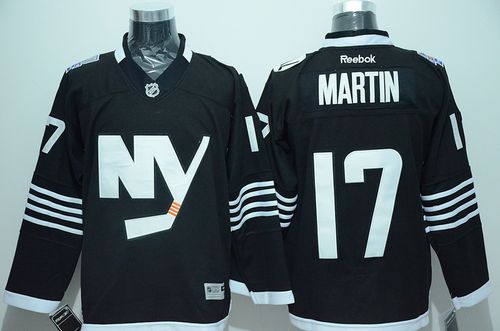 Islanders #17 Matt Martin Black Alternate Stitched NHL Jersey