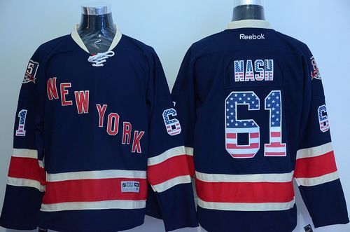 Rangers #61 Rick Nash Navy Blue USA Flag Fashion Stitched NHL Jersey
