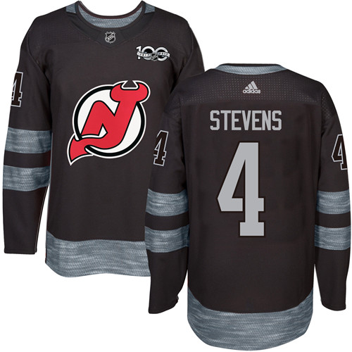 Devils #4 Scott Stevens Black 1917-2017 100th Anniversary Stitched NHL Jersey