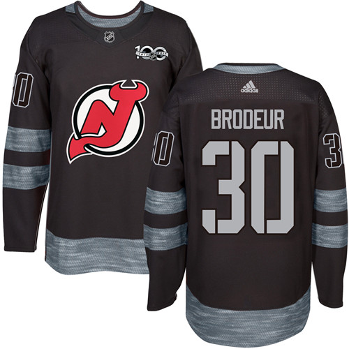 Devils #30 Martin Brodeur Black 1917-2017 100th Anniversary Stitched NHL Jersey