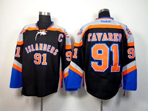 Islanders #91 John Tavares Black Third Stitched NHL Jersey