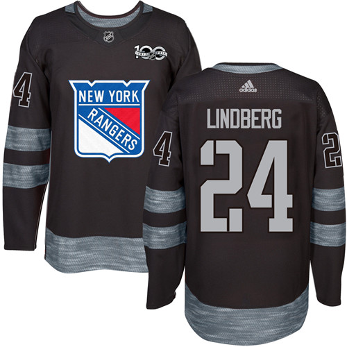 Rangers #24 Oscar Lindberg Black 1917-2017 100th Anniversary Stitched NHL Jersey