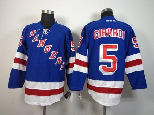 Rangers #5 Dan Girardi Blue Home Stitched NHL Jersey