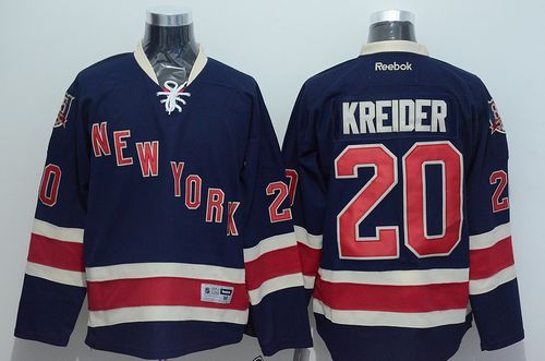 Rangers #20 Chris Kreider Dark Blue Third Stitched NHL Jersey