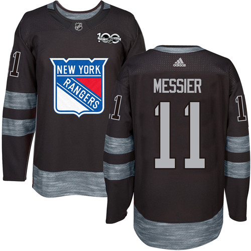 Rangers #11 Mark Messier Black 1917-2017 100th Anniversary Stitched NHL Jersey