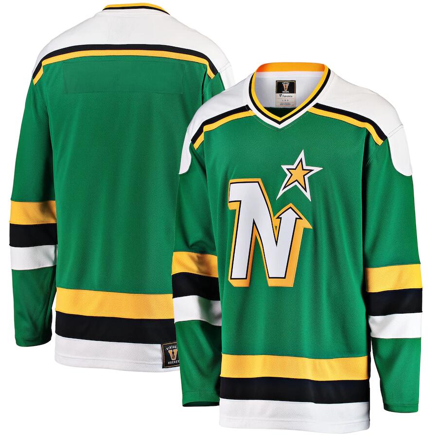 Men's Minnesota North Stars Green Stitched NHL Jersey