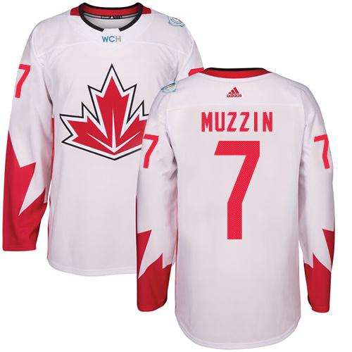 Team CA. #7 Jake Muzzin White 2016 World Cup Stitched NHL Jersey