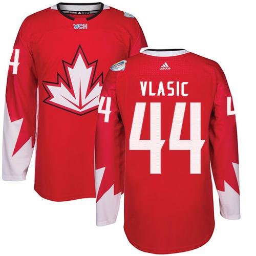 Team CA. #44 Marc-Edouard Vlasic Red 2016 World Cup Stitched NHL Jersey