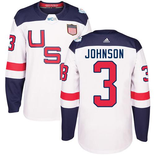 Team USA #3 Jack Johnson White 2016 World Cup Stitched NHL Jersey