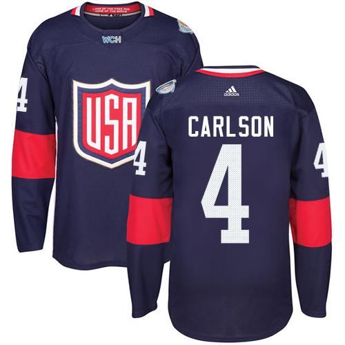 Team USA #4 John Carlson Navy Blue 2016 World Cup Stitched NHL Jersey