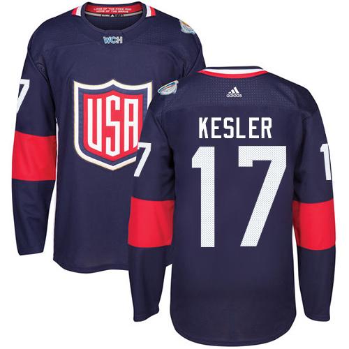 Team USA #17 Ryan Kesler Navy Blue 2016 World Cup Stitched NHL Jersey