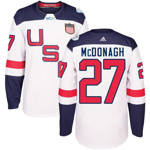 Team USA #27 Ryan McDonagh White 2016 World Cup Stitched NHL Jersey