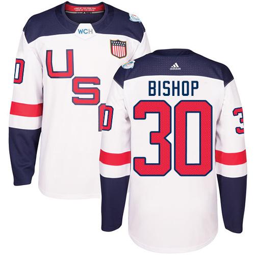 Team USA #30 Ben Bishop White 2016 World Cup Stitched NHL Jersey