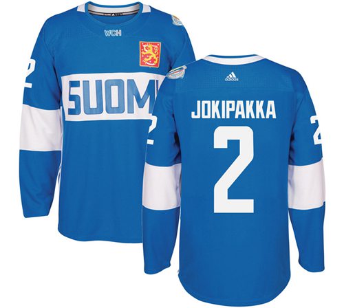 Team Finland #2 Jyrki Jokipakka Blue 2016 World Cup Stitched NHL Jersey