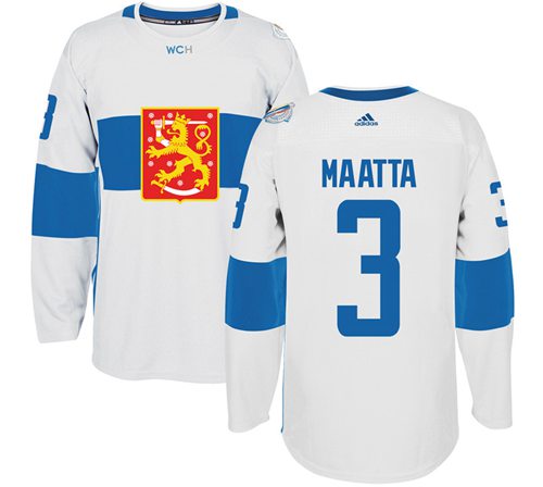 Team Finland #3 Olli Maatta White 2016 World Cup Stitched NHL Jersey