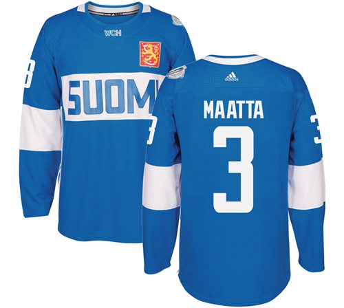 Team Finland #3 Olli Maatta Blue 2016 World Cup Stitched NHL Jersey