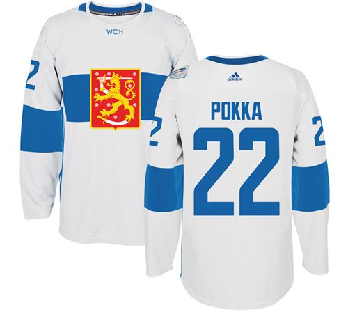 Team Finland #22 Ville Pokka White 2016 World Cup Stitched NHL Jersey