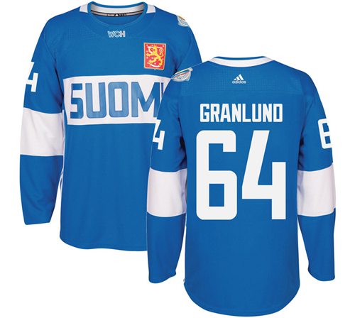 Team Finland #64 Mikael Granlund Blue 2016 World Cup Stitched NHL Jersey