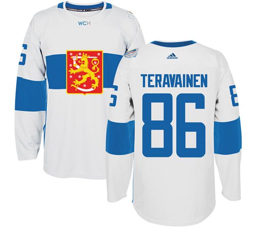 Team Finland #86 Teuvo Teravainen White 2016 World Cup Stitched NHL Jersey