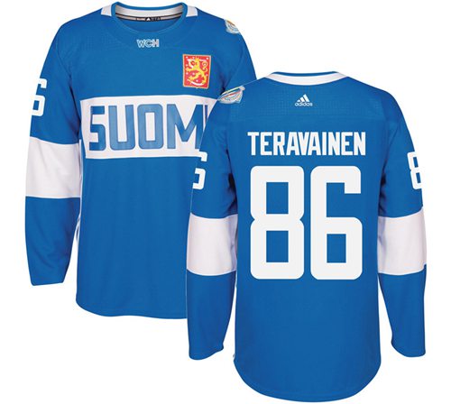 Team Finland #86 Teuvo Teravainen Blue 2016 World Cup Stitched NHL Jersey