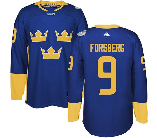 Team Sweden #9 Filip Forsberg Blue 2016 World Cup Stitched NHL Jersey