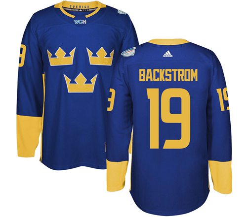 Team Sweden #19 Nicklas Backstrom Blue 2016 World Cup Stitched NHL Jersey