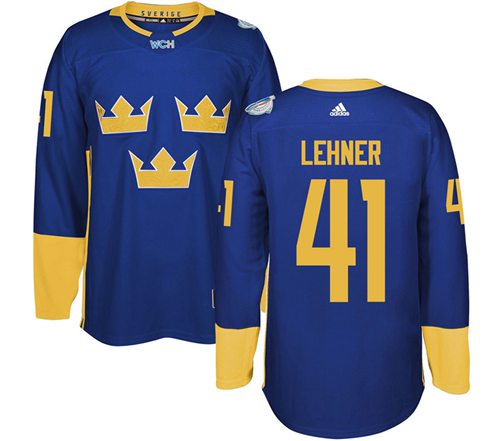 Team Sweden #41 Robin Lehner Blue 2016 World Cup Stitched NHL Jersey