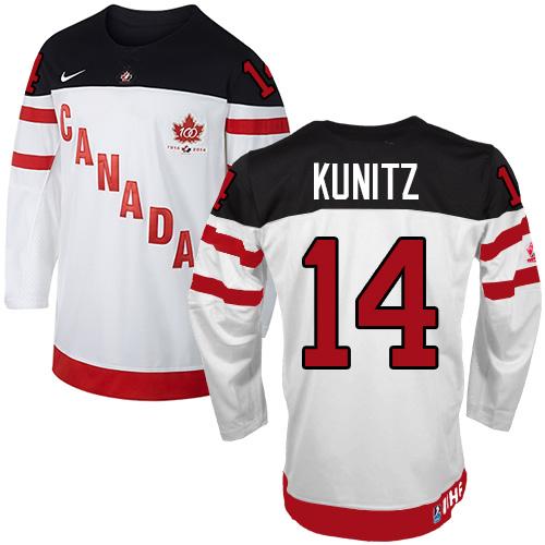 Olympic CA. #14 Chris Kunitz White 100th Anniversary Stitched NHL Jersey
