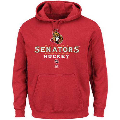 Ottawa Senators Majestic Critical Victory Pullover Hoodie Sweatshirt Red