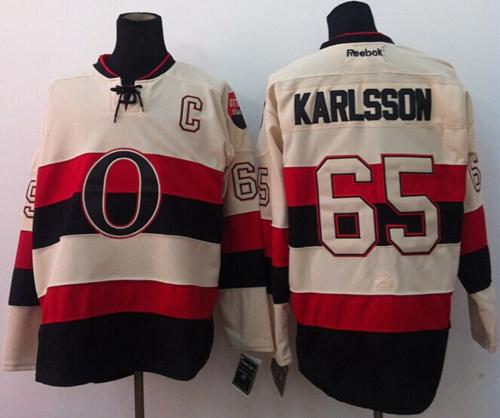 Senators #65 Erik Karlsson Cream 2014 Heritage Classic Stitched NHL Jersey