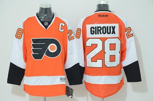 Flyers #28 Claude Giroux Stitched Orange NHL Jersey