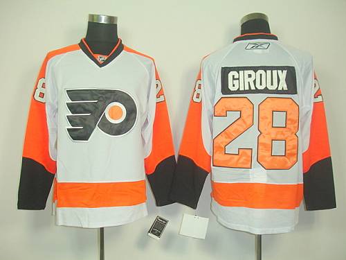 Flyers #28 Claude Giroux White Road Stitched NHL Jersey