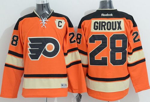 Flyers #28 Claude Giroux Orange Alternate Stitched NHL Jersey