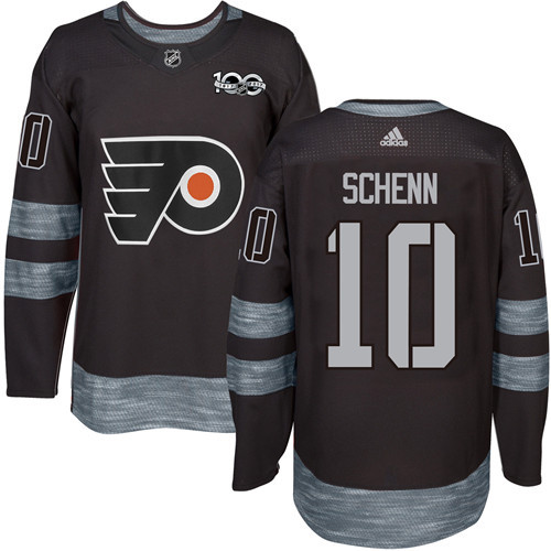 Flyers #10 Brayden Schenn Black 1917-2017 100th Anniversary Stitched NHL Jersey