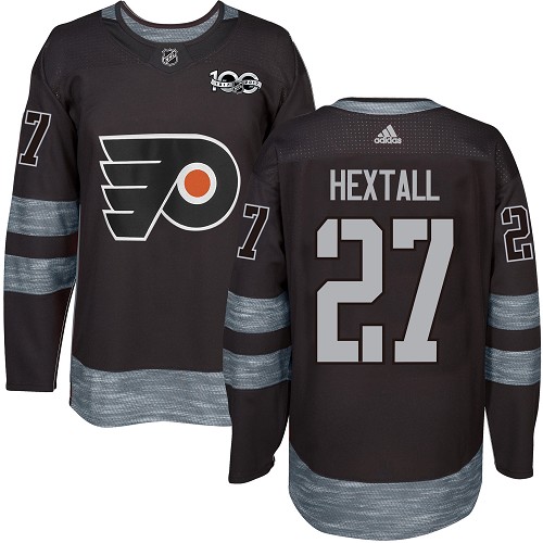 Flyers #27 Ron Hextall Black 1917-2017 100th Anniversary Stitched NHL Jersey