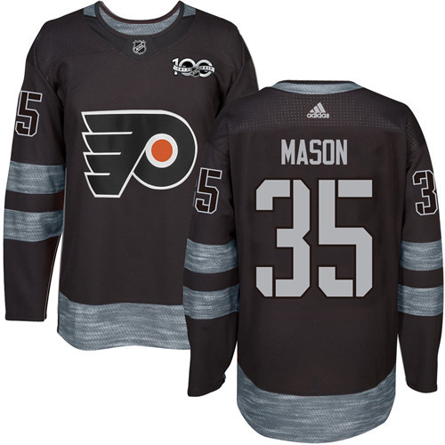 Flyers #35 Steve Mason Black 1917-2017 100th Anniversary Stitched NHL Jersey