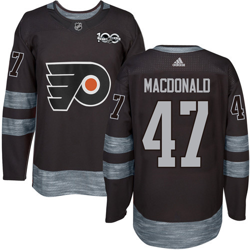 Flyers #47 Andrew MacDonald Black 1917-2017 100th Anniversary Stitched NHL Jersey