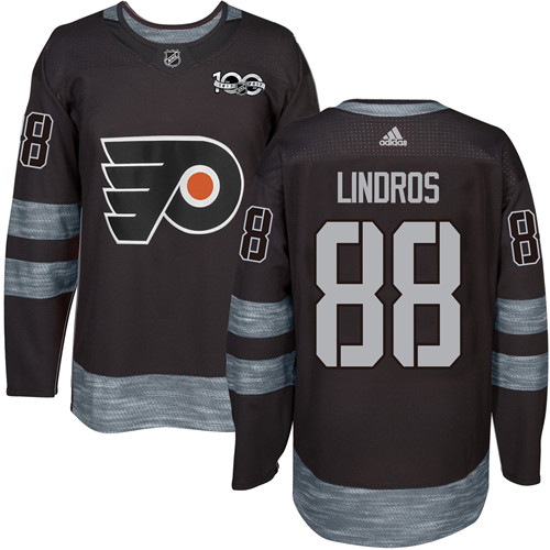Flyers #88 Eric Lindros Black 1917-2017 100th Anniversary Stitched NHL Jersey