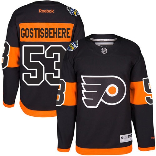 Flyers #53 Shayne Gostisbehere Black 2017 Stadium Series Stitched NHL Jersey