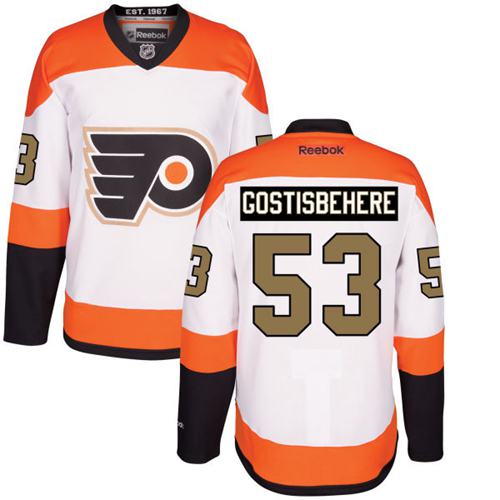 Flyers #53 Shayne Gostisbehere White 3rd Stitched NHL Jersey